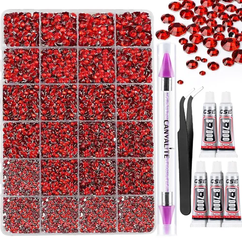 Miniatura 26 de Canvalite 5000 diamantes de imitación de resina para manualidades con pegamento de joyería B7000 de 0.3 fl oz, 1 caja de cristales de diamante