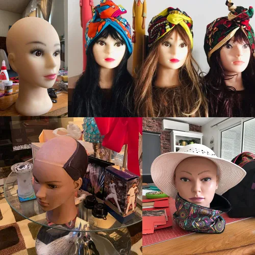 Miniatura 3 de Cabeza de maniquí de cosmetología para hacer pelucas y exhibir con abrazadera gratuita