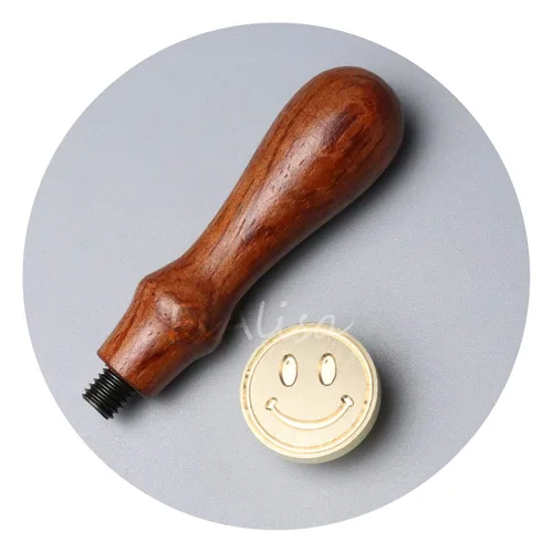 Miniatura 3 de FsAlisa Sello de cera con cabeza de latón extraíble, mango de madera, ideal para adornar sobres, invitaciones de boda, paquetes de vino, envoltura