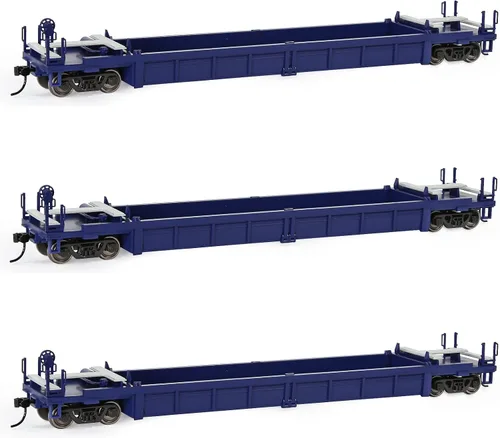 Miniatura 11 de Evemodel C8749 HO Scale 40ft Well Car 1:87 Fondo cóncavo 40' Carro de coche plano (3pcs - marrón)