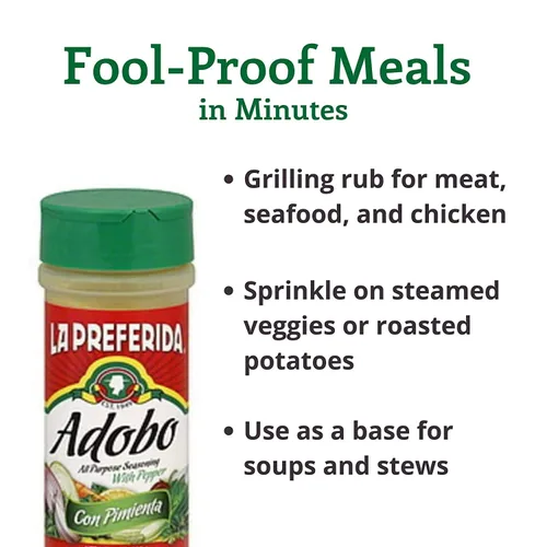 Miniatura 2 de La Preferida Adobo con pimienta, condimento multiusos 8.6 onzas (paquete de 1)