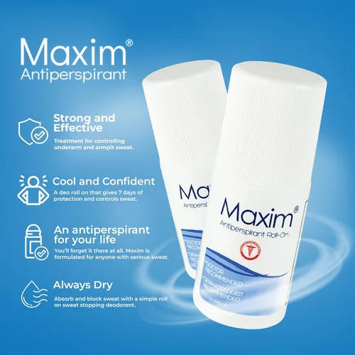 Miniatura 3 de Maxim Clinical Strength - Desodorante antitranspirante para mujeres y hombres, desodorante antisudor, evita el sudor de las axilas, tratamiento