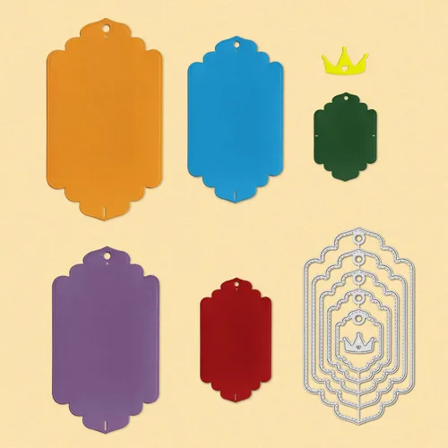 Miniatura 2 de ORIGACH Juego de 5 36 troqueles de corte de metal, troqueles de troquel, plantillas en relieve, herramienta para álbumes de recortes de tarjetas DIY