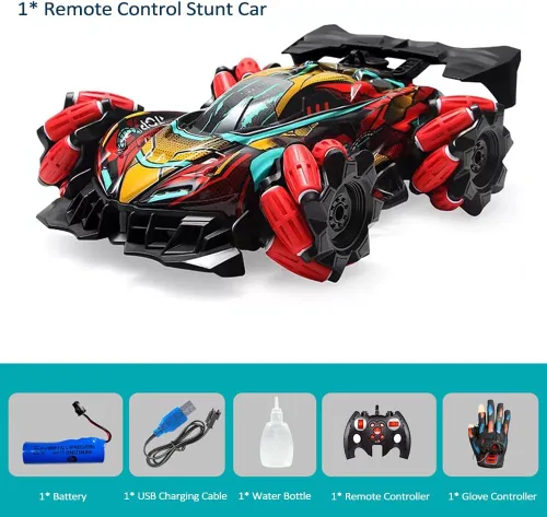 Miniatura 9 de GoolRC Auto de acrobacias a control remoto, autos RC con detección de gestos, auto de control remoto 4WD de 2.4 GHz con rotación de 360°, aerosol
