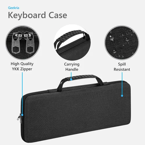 Miniatura 3 de GEEKRIA Estuche de transporte combinado de teclado y mouse con 75 %, compatible con AULA F75 Pro/S75 PRO, Keychron K2 versión 2/Q1 HE, ASUS ROG