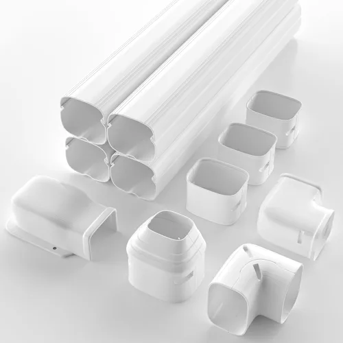 Miniatura 7 de Kit de cubierta de mini línea dividida de 3 pulgadas y 19 pies para minisplit Linset sin conductos y bombas de calor, tubería de PVC decorativa