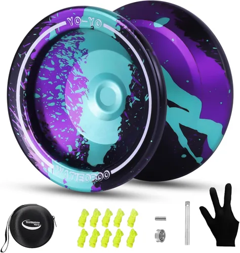 Miniatura 8 de Yoyo Yoyos Responsivos para Principiantes, Yo Yo Profesional No Responsivo para Adultos Pro Yoyo de Metal para Trucos con Kit de Rodamientos, 10