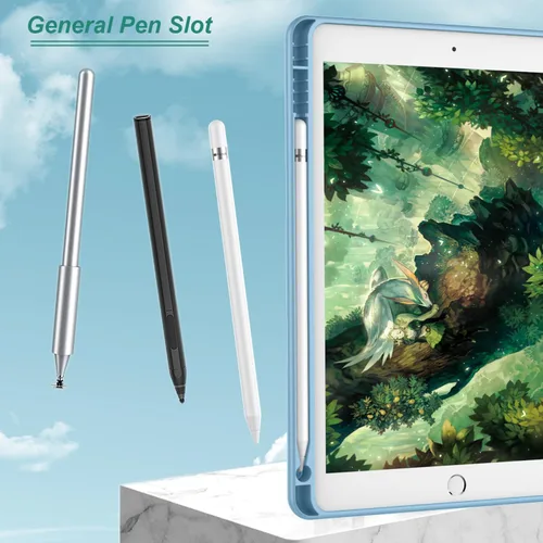 Miniatura 8 de iMieet - Funda para iPad de 9ª generación 2021/iPad de 8ª generación 2020 de 10.2 pulgadas con soporte para lápices, funda para iPad de 7ª