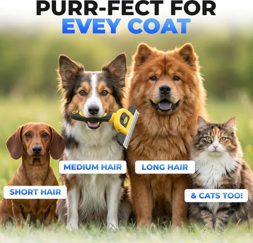 Miniatura 4 de Cepillo DarkPets para gatos y perros para animales pequeños, medianos y grandes, con pelo corto a largo Reduce drásticamente el desprendimiento