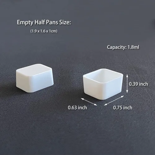 Miniatura 2 de FCLUB 100 medias sartenes vacías para acuarela, de plástico blanco de 0.06 onzas líquidas, esquinas redondeadas para paleta de pintura