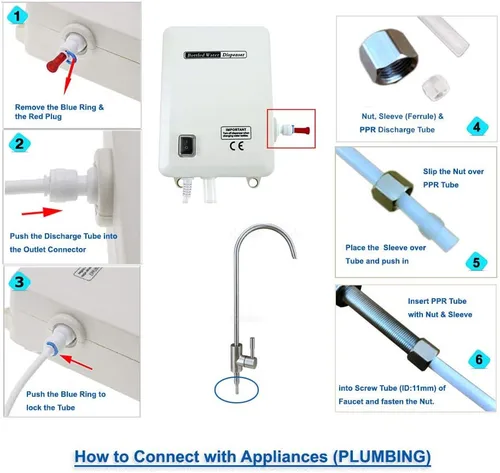 Miniatura 5 de Bomba de agua potable de 110V para dispensador de botella de 5 galones, sistema de bomba para refrigerador, máquina de hielo, máquina de café, grifo