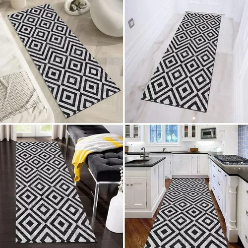 Miniatura 3 de Alfombra de pasillo – Alfombra estrecha muy larga, alfombra de pasillo para interiores, fácil de limpiar, alfombra antideslizante de 39.4 in/4.9