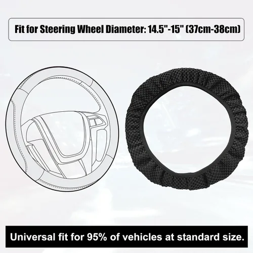 Miniatura 3 de X AUTOHAUX Funda universal elástica extensible para volante, antideslizante, transpirable, microfibra de seda de hielo, protector de volante