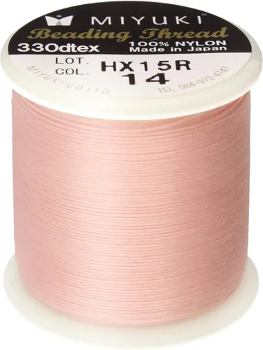 Miniatura 33 de Hilo para abalorios Miyuki – Hilo de nylon previamente encerado para proyectos de enhebrado, carrete de 50 m/55 yardas, color marrón, diámetro