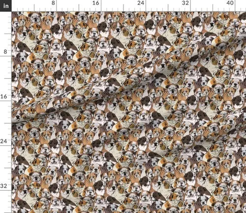 Miniatura 2 de Spoonflower Tela – Bulldog Inglés Bulldogs Patrón Cachorro Animal Impreso en Petal Signature Tela de Algodón Fat Quarter – Costura Acolchado Ropa
