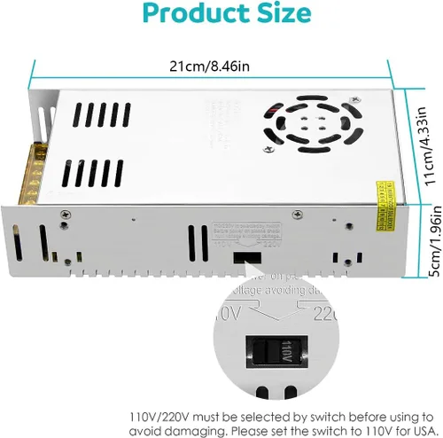 Miniatura 2 de Aclorol 12V 30A 360W Universal Regulado Conmutación Convertir Fuente de Alimentación Adaptador de CA para Tira LED Luces de Pixel Cámara CCTV