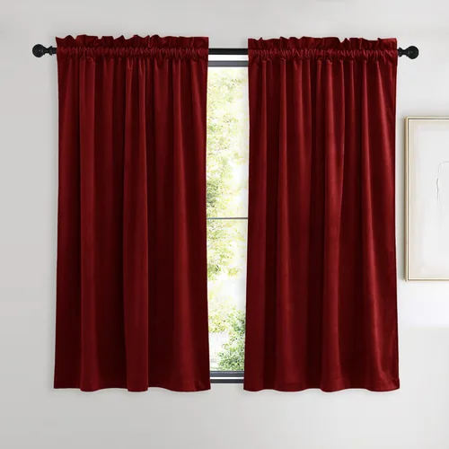 Miniatura 49 de NICETOWN Cortinas opacas de terciopelo extralargas negras de 120 pulgadas de largo para telón de fondo, cortinas de terciopelo con aislamiento Serie