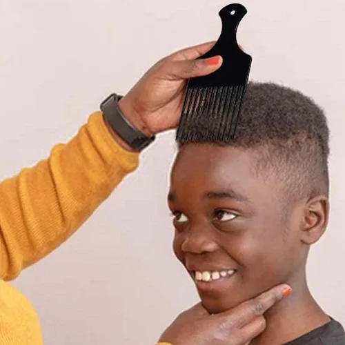 Miniatura 6 de BlingKingdom Plástico 6.3 pulgadas liso ancho pelo Pick peine afro peine peluquería herramienta de peinado para cabello rizado natural (negro)