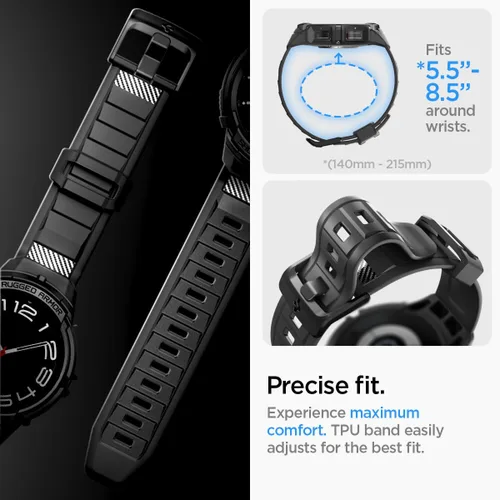 Miniatura 4 de Spigen Rugged Armor Pro Diseñada para Samsung Galaxy Watch 6 Classic 47mm Funda con Banda Cubierta Protectora de TPU con Correa