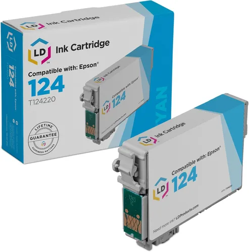 LD Cartucho de tinta remanufacturado de repuesto para Epson 124 T124220 Rendimiento moderado (cian) compatible con Epson Stylus NX125 NX127 NX420