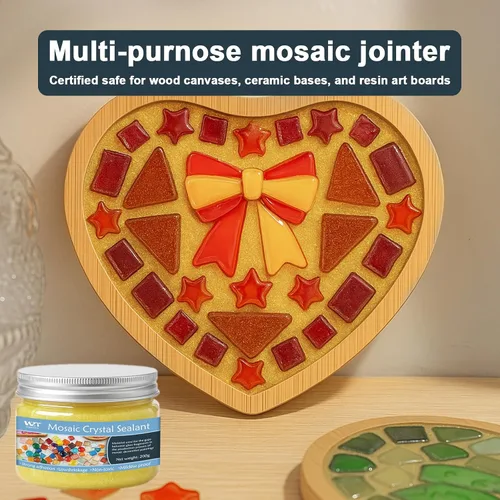 Miniatura 5 de Lechada de mosaico profesional para manualidades, color oro, 7.05 oz, lechada de azulejos de cristal de secado rápido con tecnología