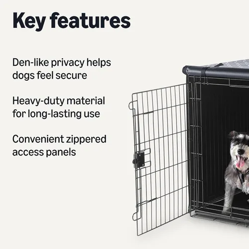 Miniatura 2 de Amazon Basics Funda para jaula de perro para jaulas de alambre de 48 pulgadas, resistente con paneles con cremallera, poliéster reciclado