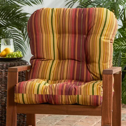 Miniatura 2 de Greendale Home Fashions Cojín para asiento y respaldo de exterior, 38 x 21 pulgadas, 1 unidad (paquete de 1), diseño de rayas canela