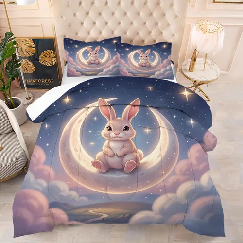 Miniatura 13 de Blue Wavy Stripes Comforter Set Twin Size 3D Optical Illusion Ocean Wave Bedding Set with 1 Pillowcase & 1 Comforter, Soft Geometric Blue White Bed