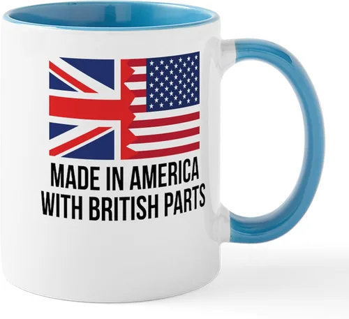 Miniatura 7 de CafePress Born American, British By Hea Taza de café de cerámica de 11 oz (11.0 fl oz)