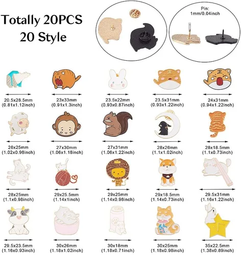 Miniatura 79 de Pandahall - Broches esmaltados de aleación con varios temas, broche de solapa, juego de pines esmaltados