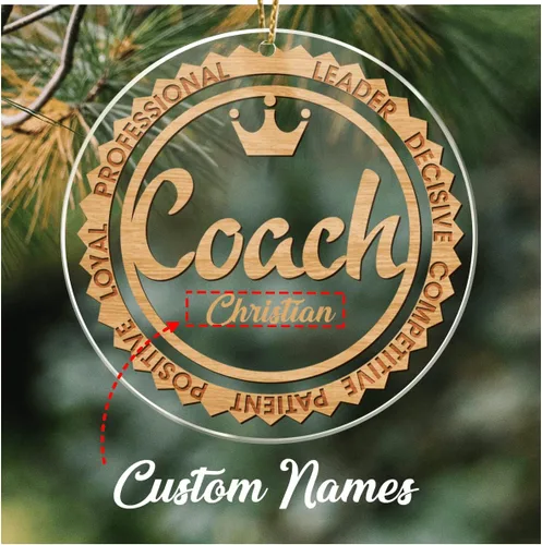 Miniatura 2 de CUBICER Juegos de adornos personalizados para entrenadores, instructor, adornos acrílicos blancos, decoraciones colgantes de pino de Navidad