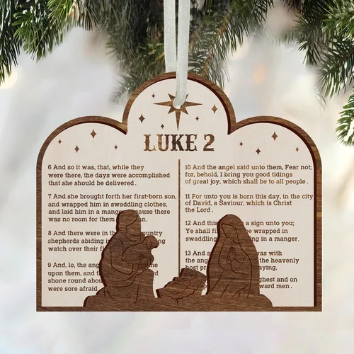 Miniatura 19 de Paquete de 5 adornos de natividad de partitura musical de madera a granel, adorno de escena católica de Navidad, recuerdo cristiano, decoración