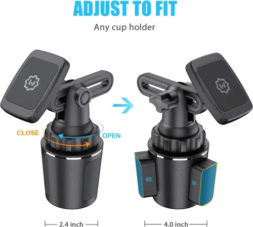 Miniatura 7 de Soporte magnético para teléfono - Soporte universal para automóvil con base ajustable y brazo extensible, compatible con todos los teléfonos