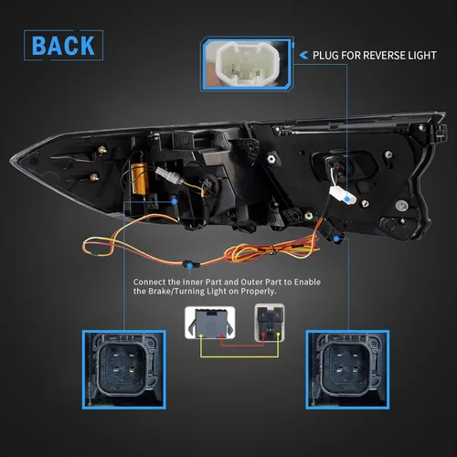 Miniatura 4 de VLAND Luces traseras LED compatibles con Honda Accord de 10ª generación 2018-2022 con escaneo dinámico de animación respiratoria DRL, con Humo