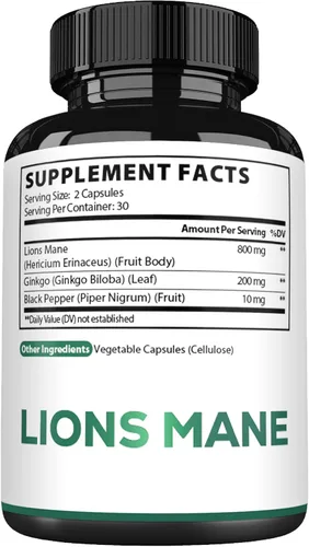 Miniatura 7 de Satoomi Suplemento de melena de león con ginkgo biloba, 60 cápsulas, extra fuerte para una mente reparadora, salud cerebral, sistema inmunológico