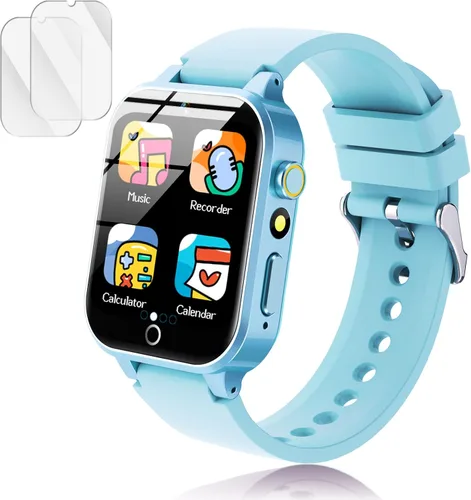 Miniatura 12 de Luyiilo Reloj inteligente para niños, reloj inteligente para niños, juguetes con 26 juegos de rompecabezas, pantalla táctil, cámara HD, reloj