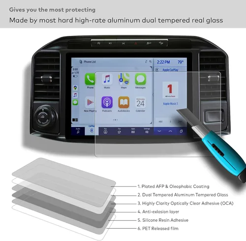 Miniatura 3 de [Antideslumbrante] Protector de pantalla de vidrio templado para Ford F-150 (2021-2025), F-150 Lightning (2022-2025), Expedition (2022-2024)