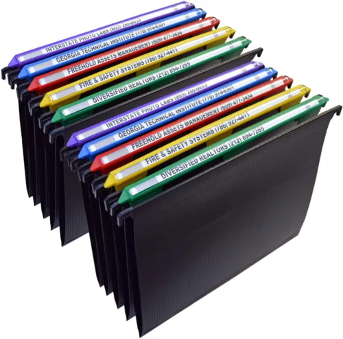 Ultimate Office - Carpetas MagniFile colgantes con base en V de tamaño carta y con índices agrandados de 11 pulgadas que duplican el tamaño de los