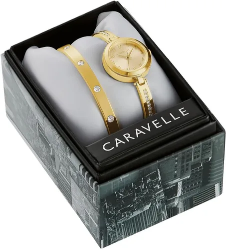 Miniatura 5 de Caravelle - Juego de reloj clásico de cuarzo para mujer
