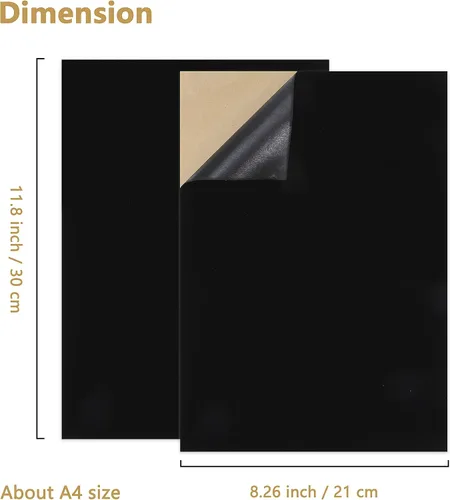 Miniatura 2 de Caydo 12 hojas de fieltro autoadhesivas negras, fieltro de terciopelo suave para caja de joyería y forro de cajón, arte y manualidades (tamaño A4)