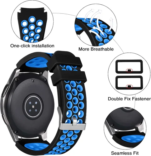 Miniatura 2 de Lerobo - Correas compatibles con Samsung Galaxy Watch 3 de 45 mm/Samsung Galaxy Watch 46 mm, Gear S3 Frontier, Correas clásicas para reloj, correa