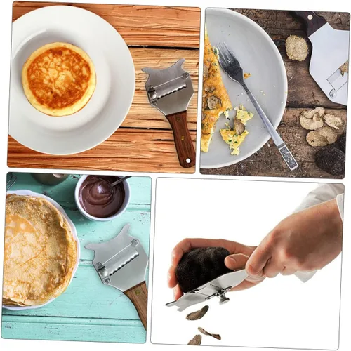 Miniatura 6 de Cabilock Afeitadora de trufas de chocolate de acero inoxidable con maquinilla de afeitar ajustable, herramienta de cocina afilada para queso, ajo