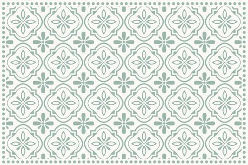 Carolina Creekhouse Isabella 042098UA - Alfombra de vinilo decorativa, vintage, impermeable, ecológica, antideslizante, verde, 2 x 3 pies