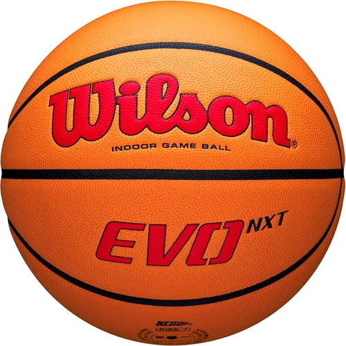 Miniatura 2 de Wilson NCAA Evo NXT Balones de Baloncesto Oficiales para Juegos en Interiores - Tamaños 6 y 7 Escarlata/Naranja