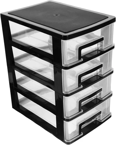 Garneck Caja de almacenamiento de escritorio transparente Mini organizador de plástico para cosméticos perfumes y artículos diversos y diseño