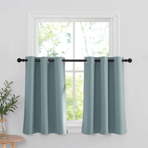 Miniatura 137 de RYB HOME Cortinas opacas de cocina de 36 pulgadas de largo, tratamiento de privacidad para ventanas pequeñas, aislamiento térmico, telón de fondo