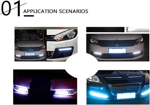 Miniatura 3 de BININBOX Luces LED COB superbrillantes de 6 W para coche de 12 V para conducción de niebla DRL luz diurna lámpara impermeable delgado paquete de 2