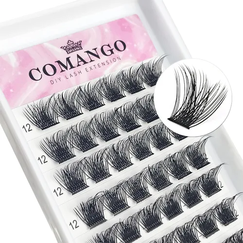 Miniatura 17 de Extensiones de pestañas en racimo de pestañas DIY Curl C/D Comango Mega Volumen, Pestañas Individuales Extensiones de Pestañas Extensiones