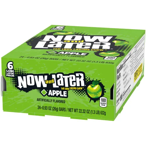 Miniatura 5 de Caramelo masticable original Now & Later, sabor manzana, barra de 0,93 onzas, paquete de 24