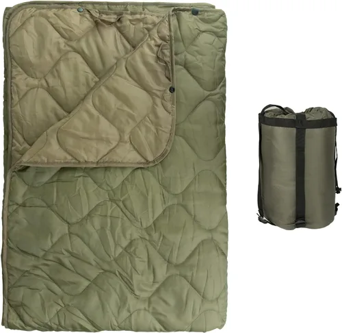 LOOGU Manta Camuflaje Impermeable Aislante Forro de Poncho para Camping al Aire Libre, Senderismo, Caza, Supervivencia, Mochileros, Picnic Oliva